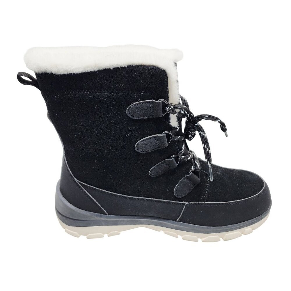 Universal Thread Womens Winter Faux Fur-Lined Black Lace-Up Snow Boots Size 11 - Picture 7 of 10